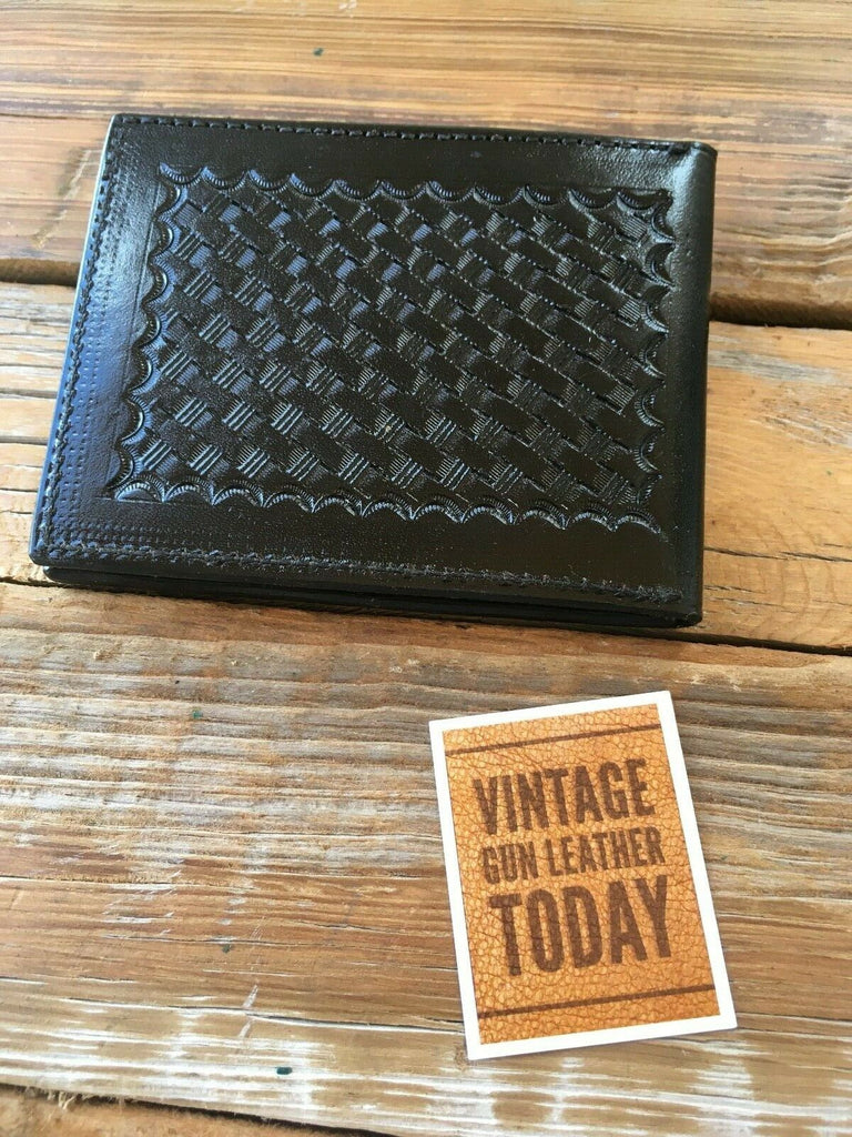 Vintage Alfonso's Leather Stamped Police Fire EMT Badge ID Wallet Sheriff Round