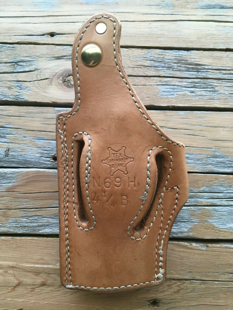 Vintage Tex Shoemaker Floral Carved Leather Lined High Ride Holster For S&W 4506