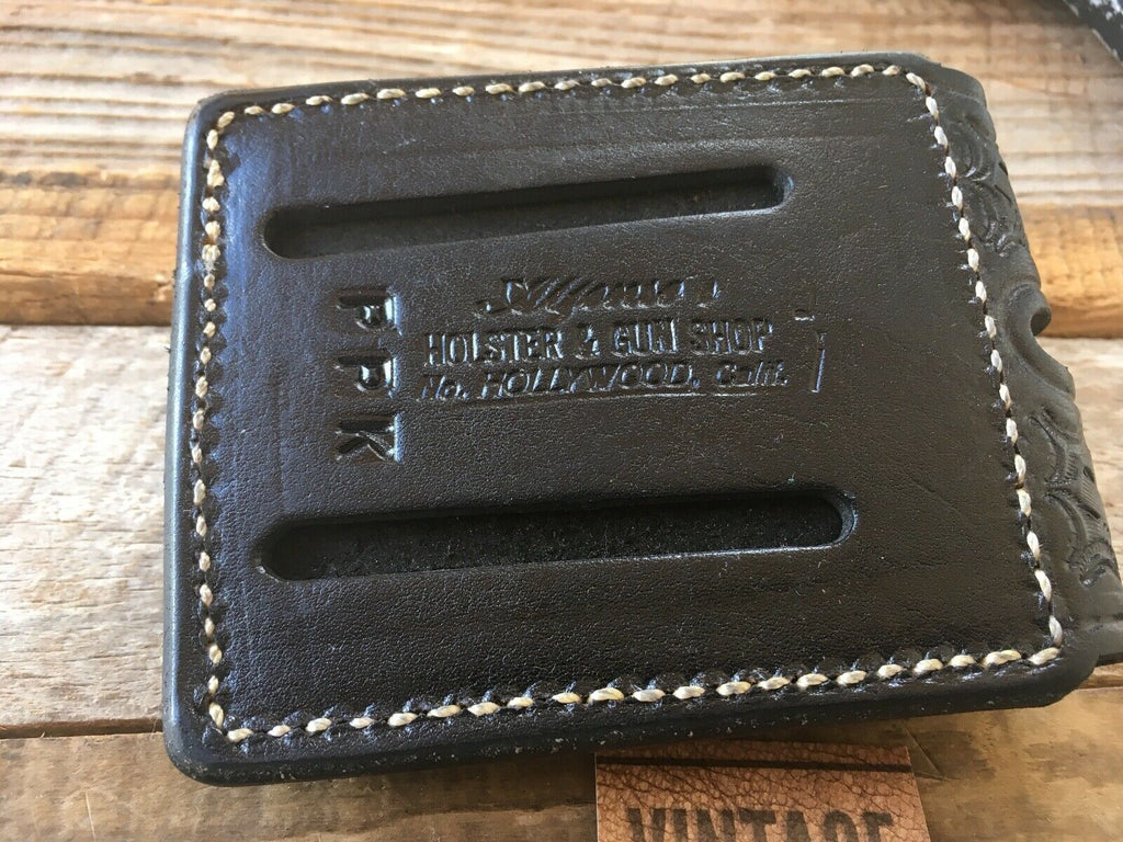 Vintage Alfonsos Black Leather Double Magazine Carrier For Walther PPK .32 .380